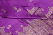 Handloom Banarasi katan katan pure silk saree in purple in dupion finish with floral motifs