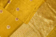 Banarasi pure silk ( Raw Mango) saree in mustard with  floral motifs