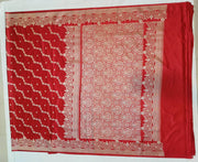 Banarasi mashru silk saree in  magenta in leheriya pattern with motifs .