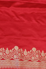 Banarasi mashru silk saree in  magenta in leheriya pattern with motifs .