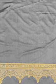 Banarasi mashru silk saree in  grey  with floral motifs