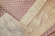 Banarasi mashru silk saree in  mauve  with floral motifs