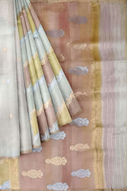 Rangkat pure kora (organza)Banarasi silk saree in light  beige