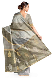 Rangkat pure kora (organza)Banarasi silk saree in  ash grey