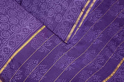 Hand block Bagru print on Chanderi silk cotton saree in purple