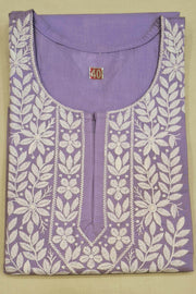 Cotton kurti with Lucknow chikan work in lavender