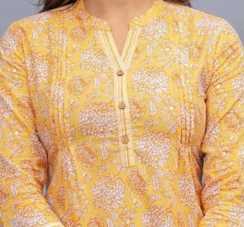 Cotton tunic in yellow