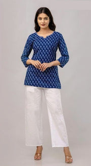 Cotton tunic in blue