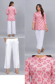 Cotton tunic in light pink