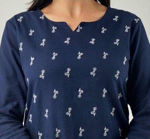 Cotton tunic  in navy blue