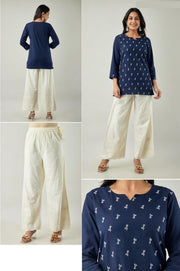 Cotton tunic  in navy blue