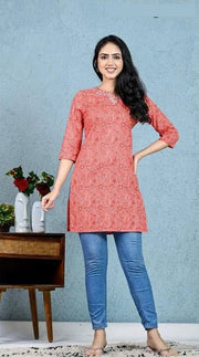 Cotton tunic  in orange