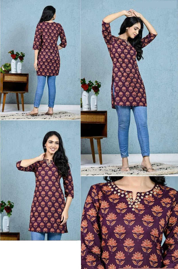 Cotton tunic  in brown