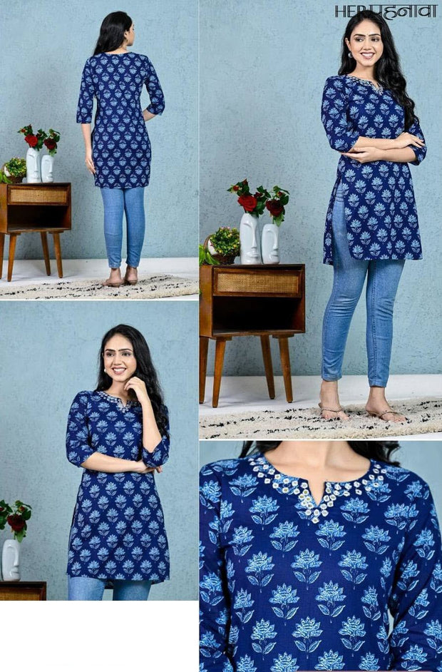 Cotton tunic  in royal blue