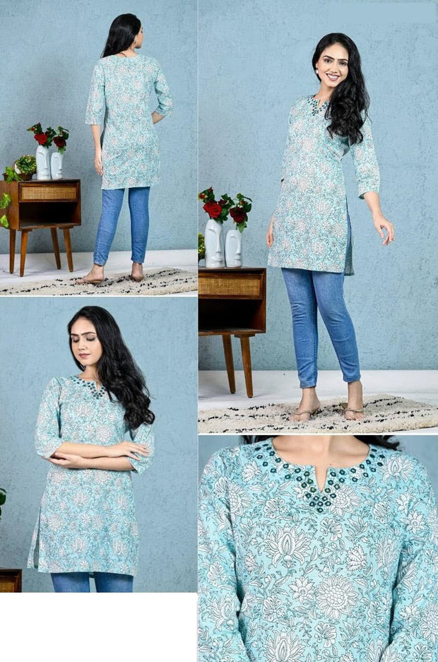 Cotton tunic  in sea green