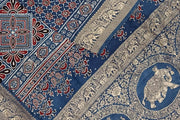 Dola silk saree in small floral  motifs  in blue