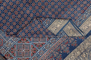 Dola silk saree in small floral  motifs  in blue
