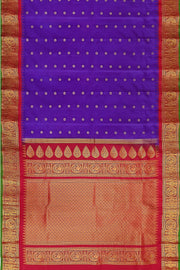 Gadwal pure silk saree in  violet in fine checks
