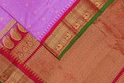 Gadwal pure silk saree in  dark lavender in fine checks