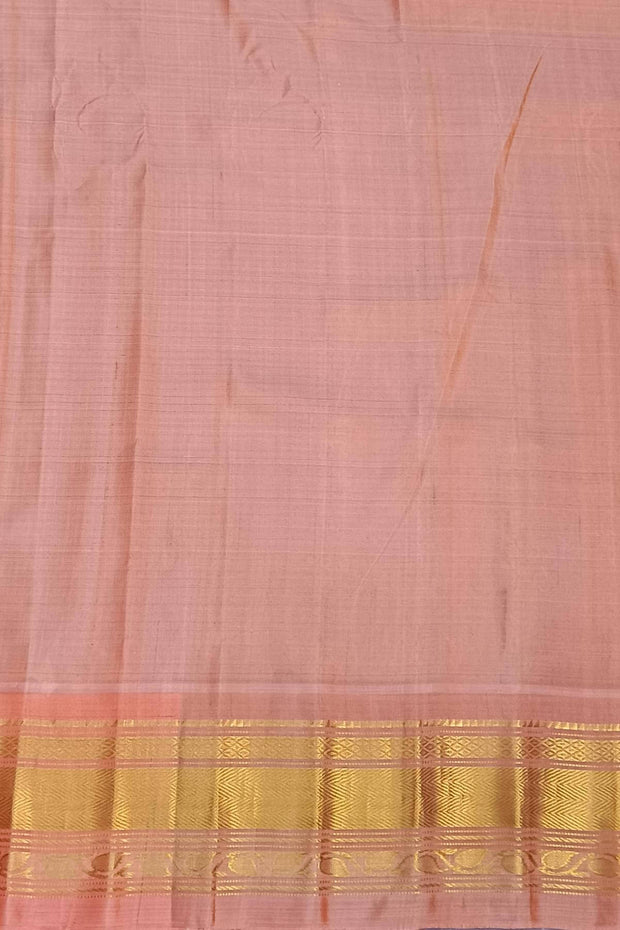 Handwoven Gadwal pure silk saree in fine checks in purple with small buttis