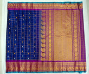 Handloom Gadwal SICO ( silk cotton) saree in royal blue