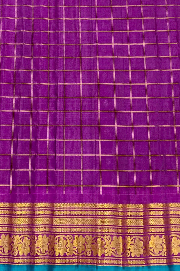 Handloom Gadwal SICO ( silk cotton) saree in royal blue