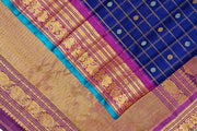 Handloom Gadwal SICO ( silk cotton) saree in royal blue