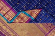 Handloom Gadwal SICO ( silk cotton) saree in royal blue