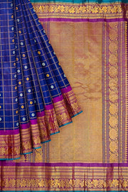 Handloom Gadwal SICO ( silk cotton) saree in royal blue