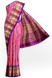 Handloom Gadwal SICO ( silk cotton) saree in pink