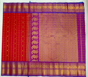 Handloom Gadwal SICO ( silk cotton) saree in red