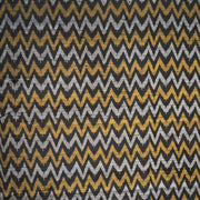 Handwoven Ikat pure silk fabric in black in zig zag pattern in dupion finish