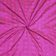 Handwoven Ikkat pure silk   fabric in dupioni finish in pink.