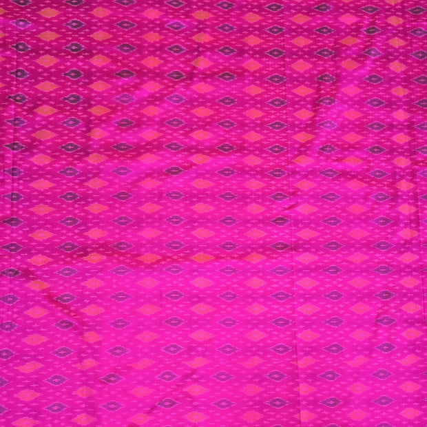 Handwoven Ikkat pure silk  fabric in pink