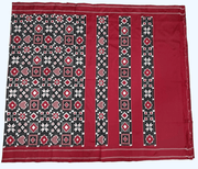 Double Ikat telia pure silk saree in black in 9 motifs pattern.