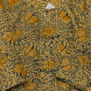 Kalamkari cotton kurti in straight cut  in olive green mustard