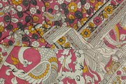 Printed Kalamkari pure cotton saree in pink