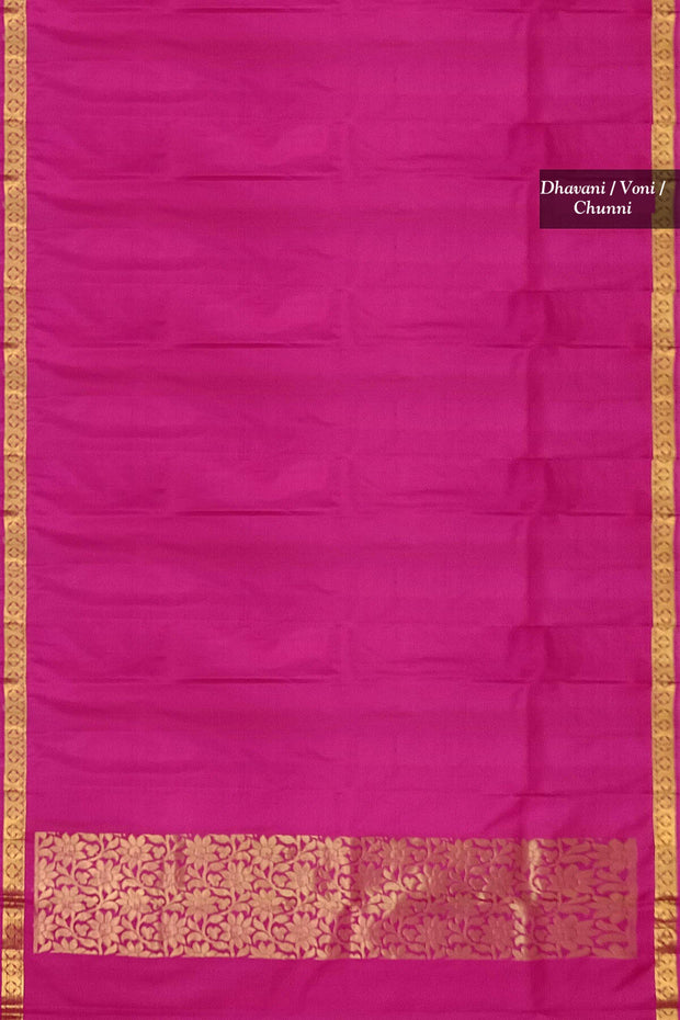 Kanchi pure silk dhavani / voni / chunni in pink