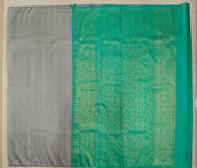 Kanchi borderless pure silk saree in grey