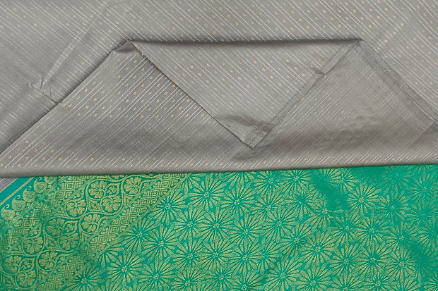 Kanchi borderless pure silk saree in grey