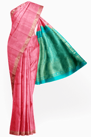 Kanchi pure silk saree in pink with small buttis