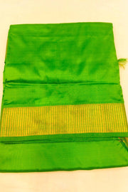 Kanchi pure silk saree in green  ( 9 yards)