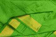 Kanchi pure silk saree in green  ( 9 yards)