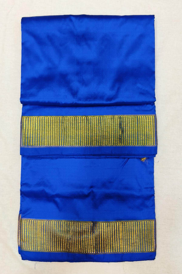 Kanchi pure silk saree in  blue  ( 9 yards)