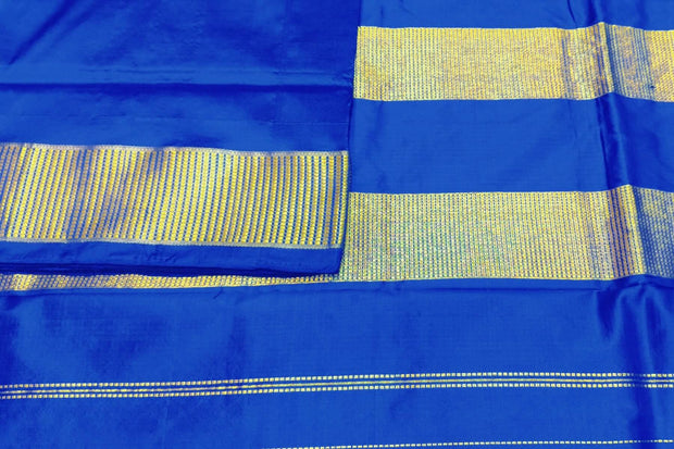 Kanchi pure silk saree in  blue  ( 9 yards)