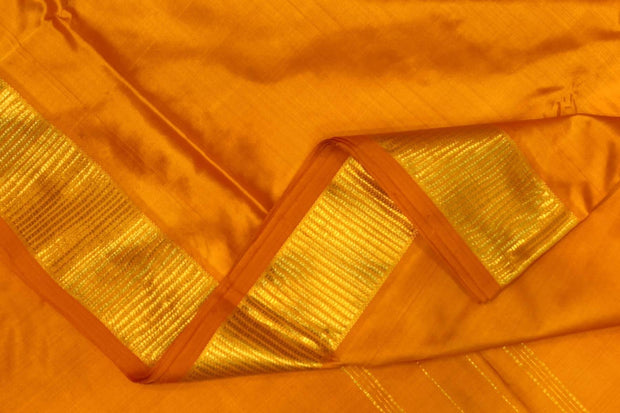 Kanchi pure silk saree in mustard  ( 9 yards)