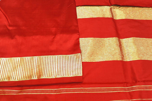 Kanchi pure silk saree in maroon  ( 9 yards)