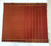 Fine checks cotton saree in brown.