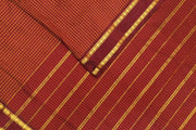 Fine checks cotton saree in brown.