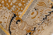 Mangalgiri silk cotton saree in mustard with  kalamkari print